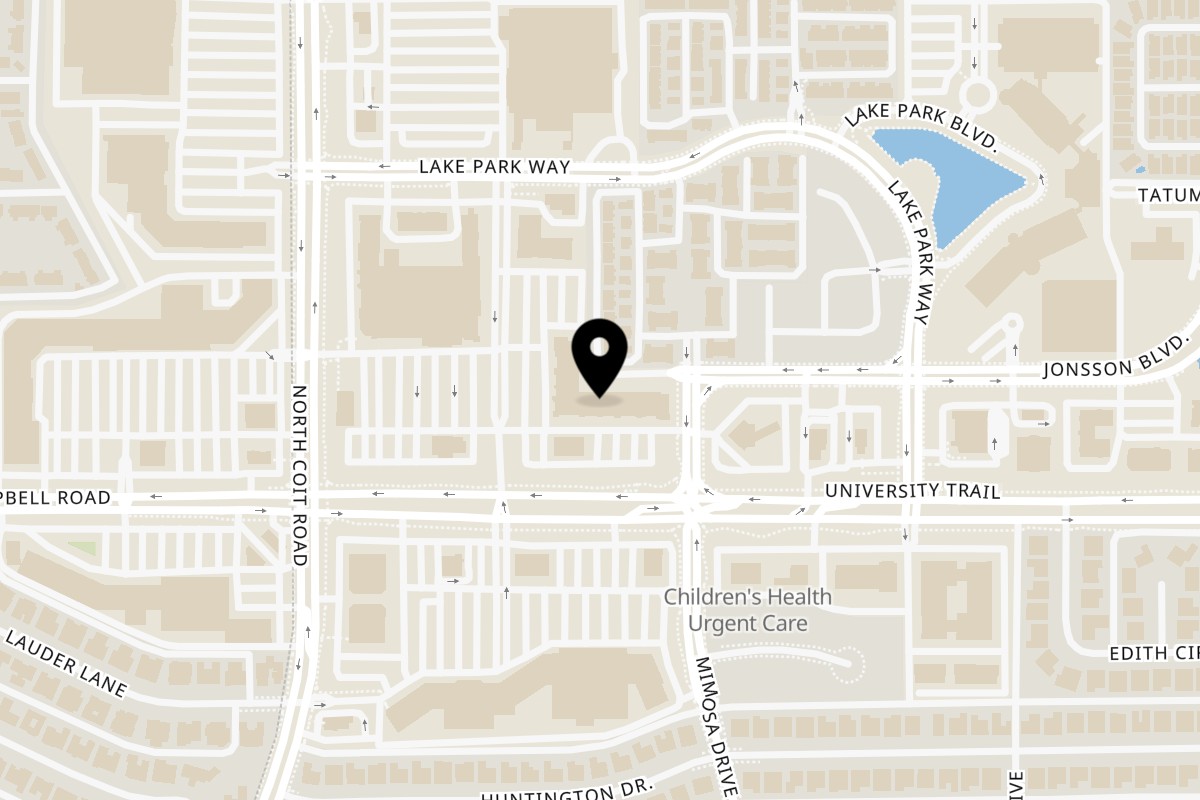 Map showing the location of The String Bean Restaurant on 1310 West Campbell Road in Richardson